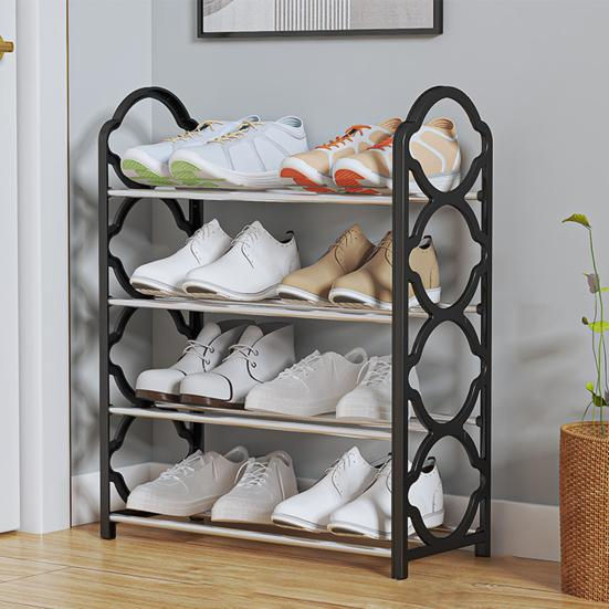 Foldable X-Shape Multi-Layer Shoe Rack Organizer Plastic and Metal