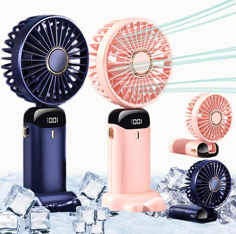 Sherice Rechargeable Mini Fan Handheld USB Desk Fan with Removable Base