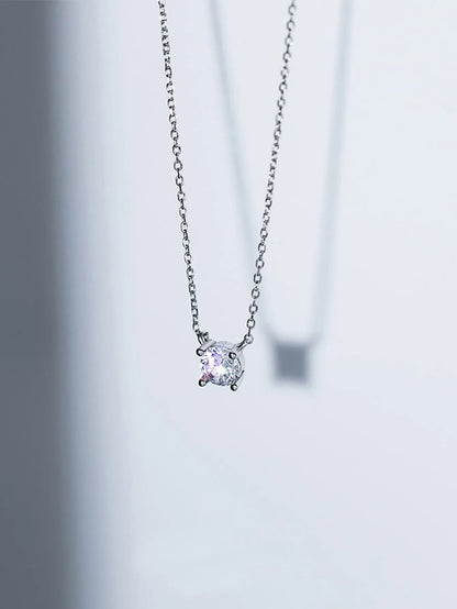 Shein - Cubic Zirconia Decor Necklace