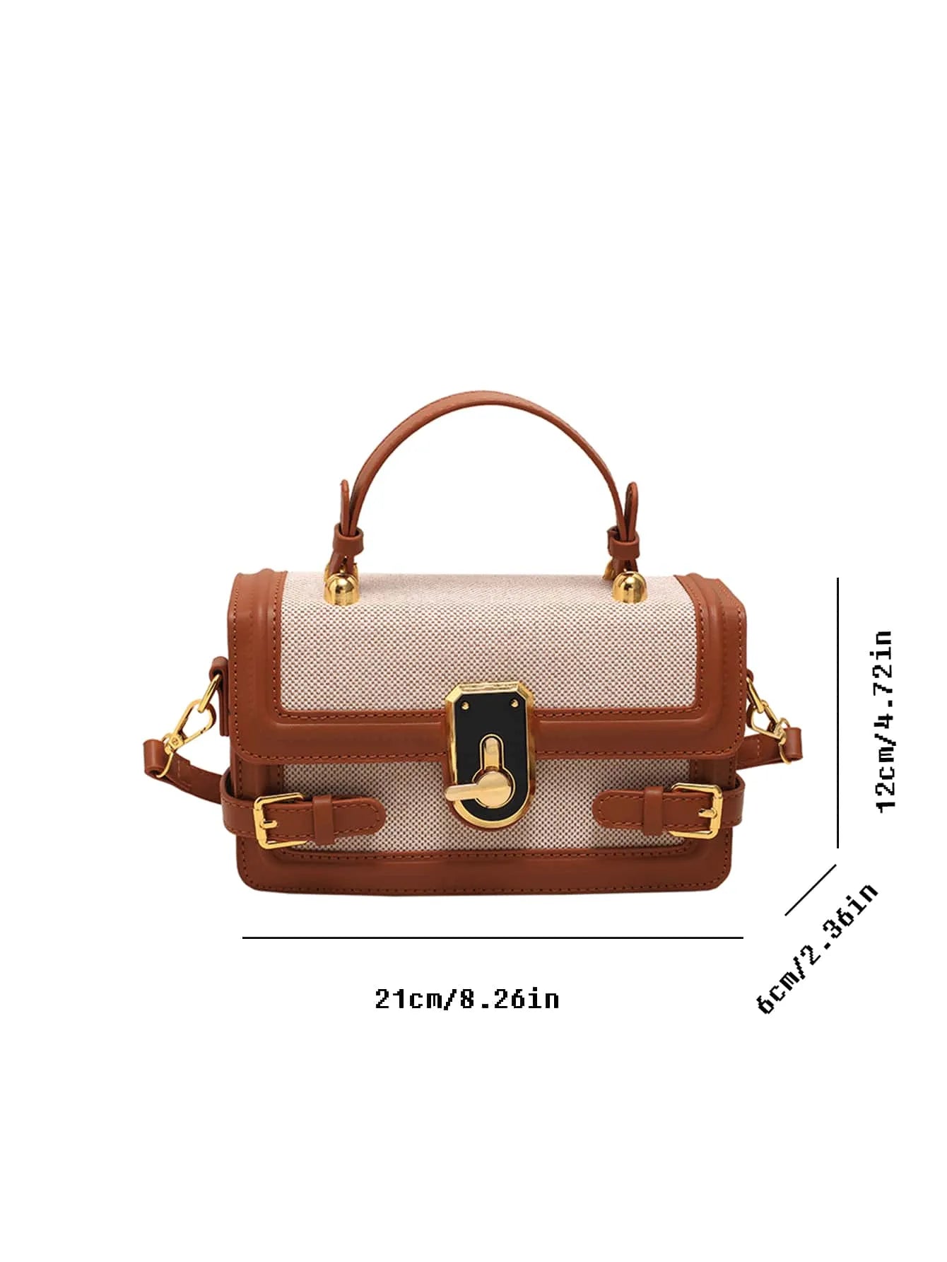 Shein - Fashionable Minimalist Casual Small Square Bag, Buckle Decor