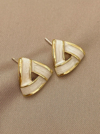 Shein - 6 Pairs Minimalist Petite Geometric, Faux Pearl, Criss-Cross, Rhinestone, Bow Shape Stud Earrings Set