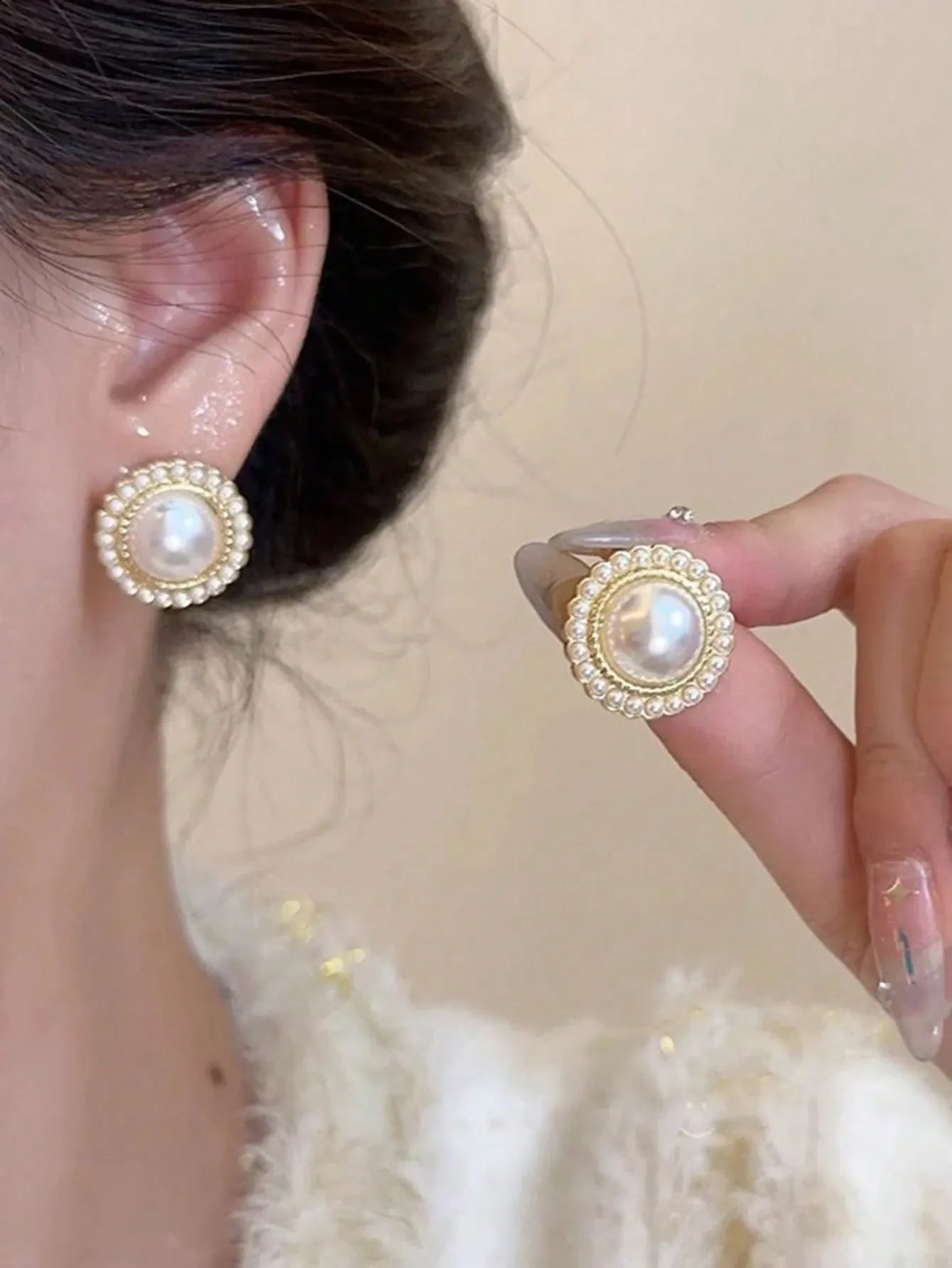 Shein - 5pcs/Set Minimalist Vintage Geometric Rhinestone Earrings Set