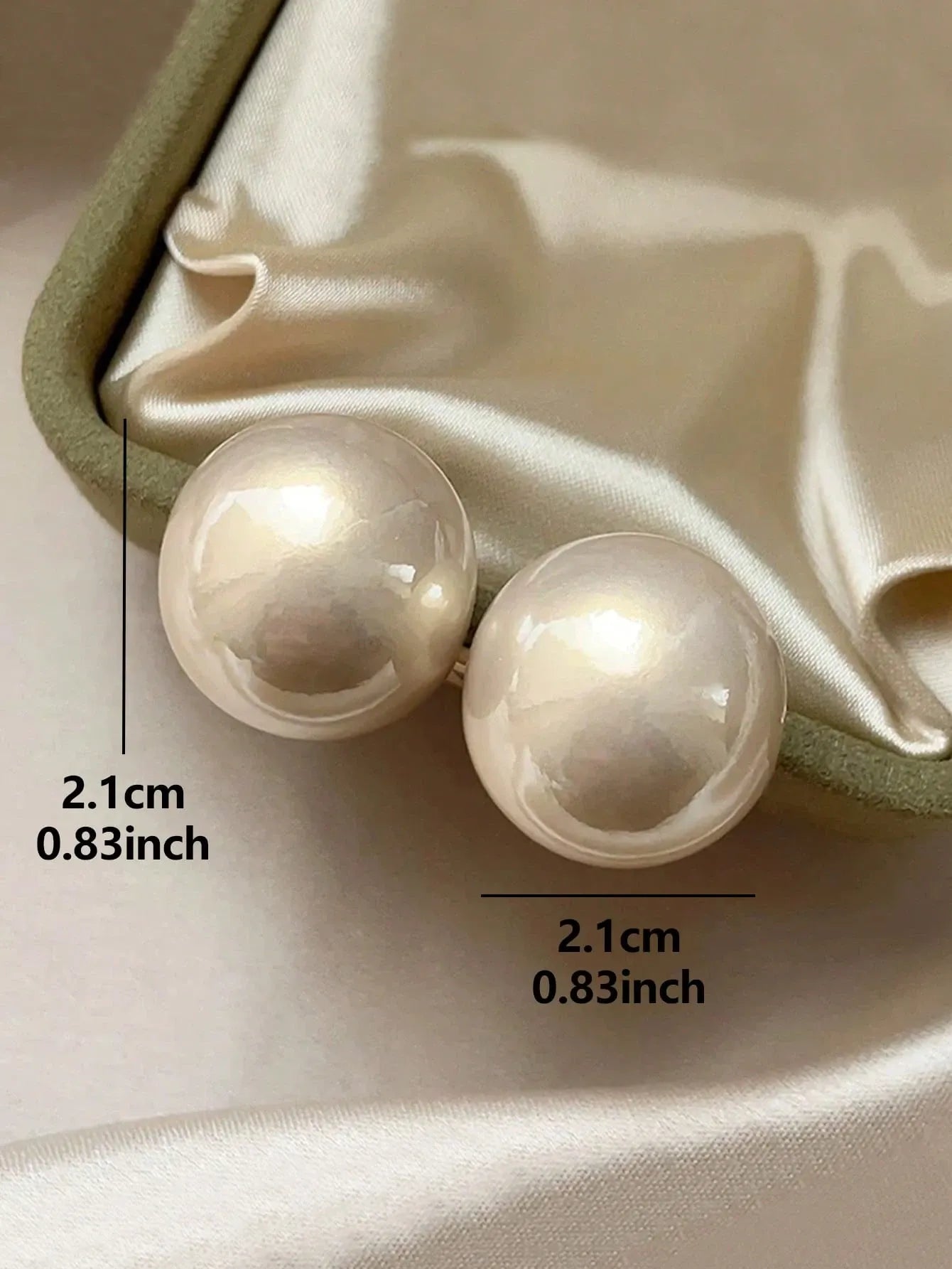 Shein - 1 Pair Elegant French Vintage Style High-Quality Faux Pearl Stud Earrings