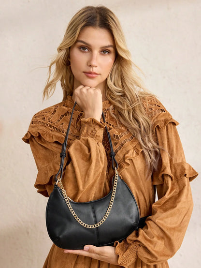 Shein - Motf Women Shoulder Bag Retro - Black