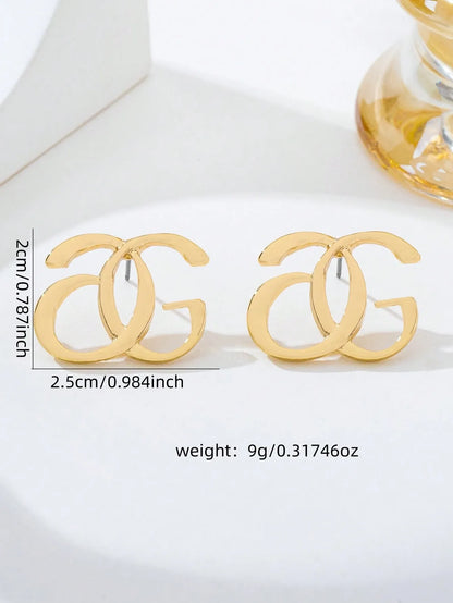 Shein - Gold AG Letter Earrings