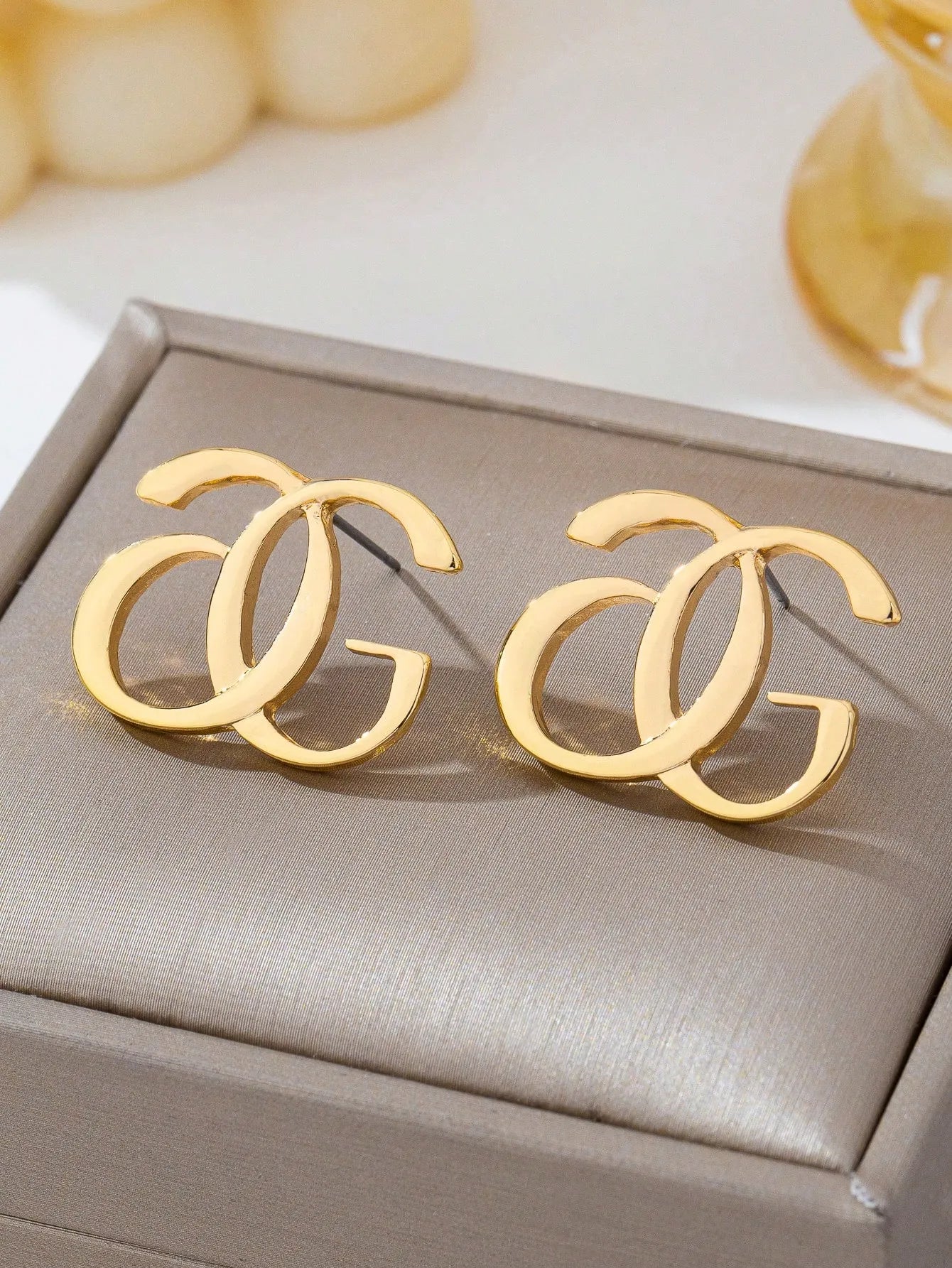 Shein - Gold AG Letter Earrings