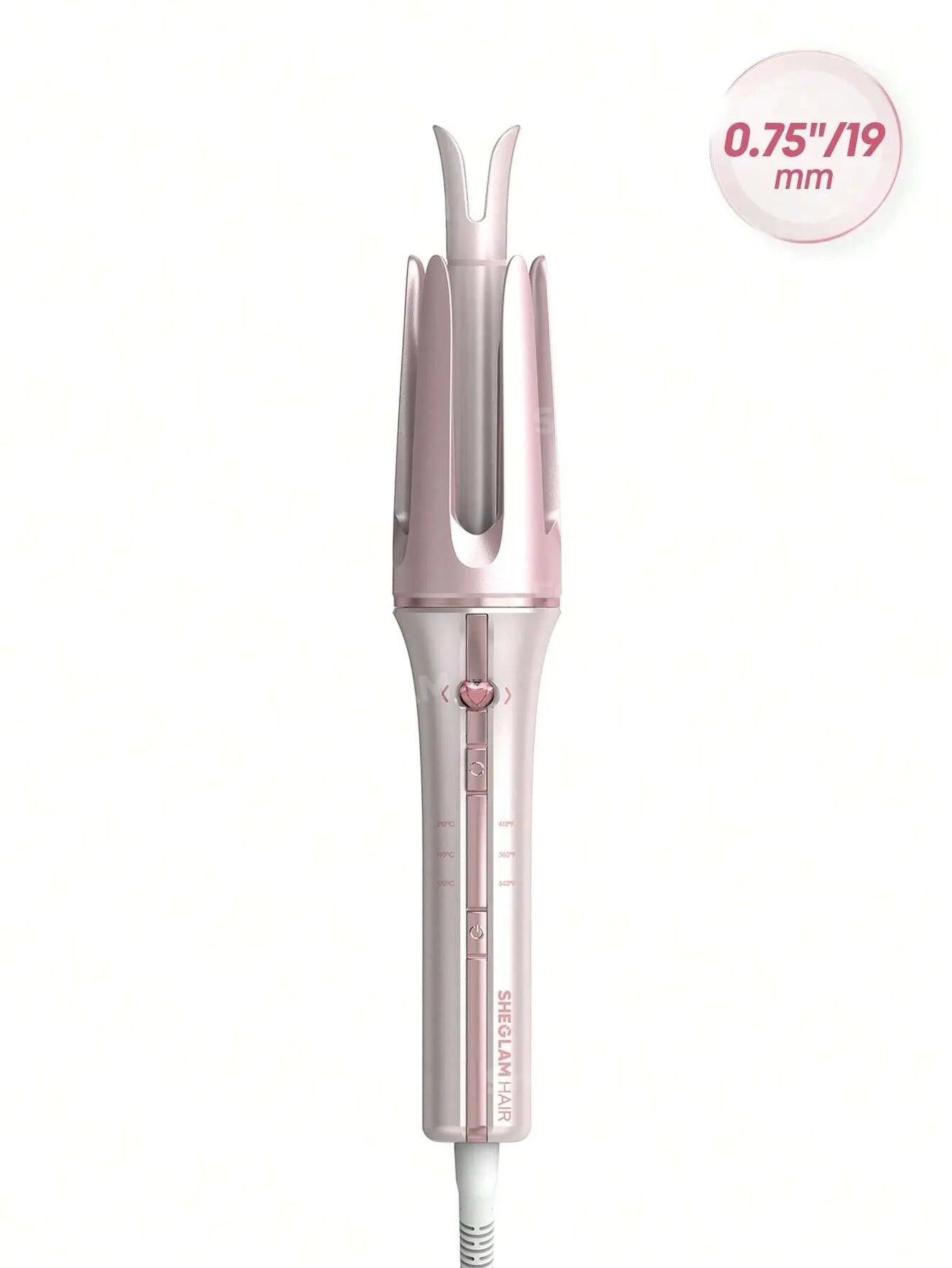 SHEGLAM Hair Cupid'S Charm One-Touch Instant Curler,Pink Automatic Curling Iron 19Mm Eu Plug