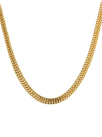 Shein - Vjs 1Pc 18K Gold Plated Luxury Cuban Link Necklace
