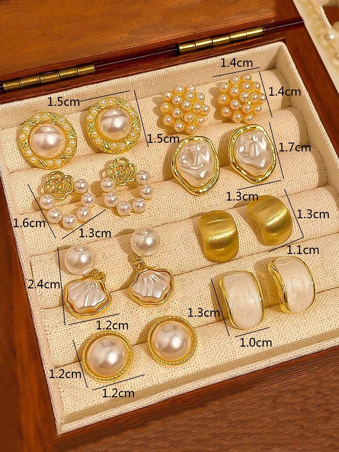 Shein - 8pcs/Set Minimalist Asymmetrical Pearl