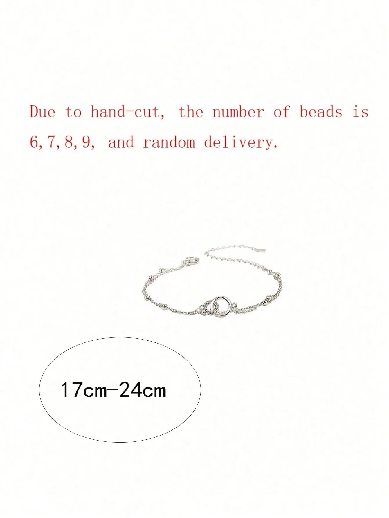 Shein - 1Pc High-End Elegant Double Layered Circle Linked Bracelet - Silver
