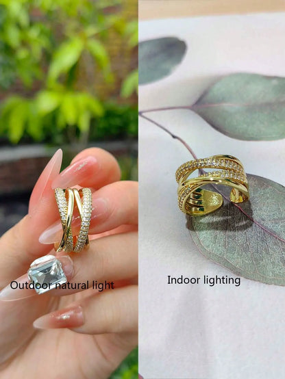Shein - Rhinestone Decor Cuff Ring