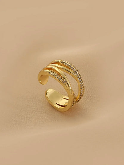 Shein - Rhinestone Decor Cuff Ring