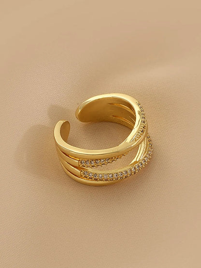 Shein - Rhinestone Decor Cuff Ring