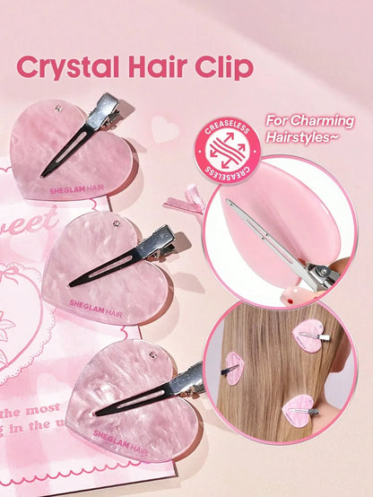 SHEGLAM Hair Cupid'S Charm Crystal Hair Clip,Pink Hair Clip (1 Pc)