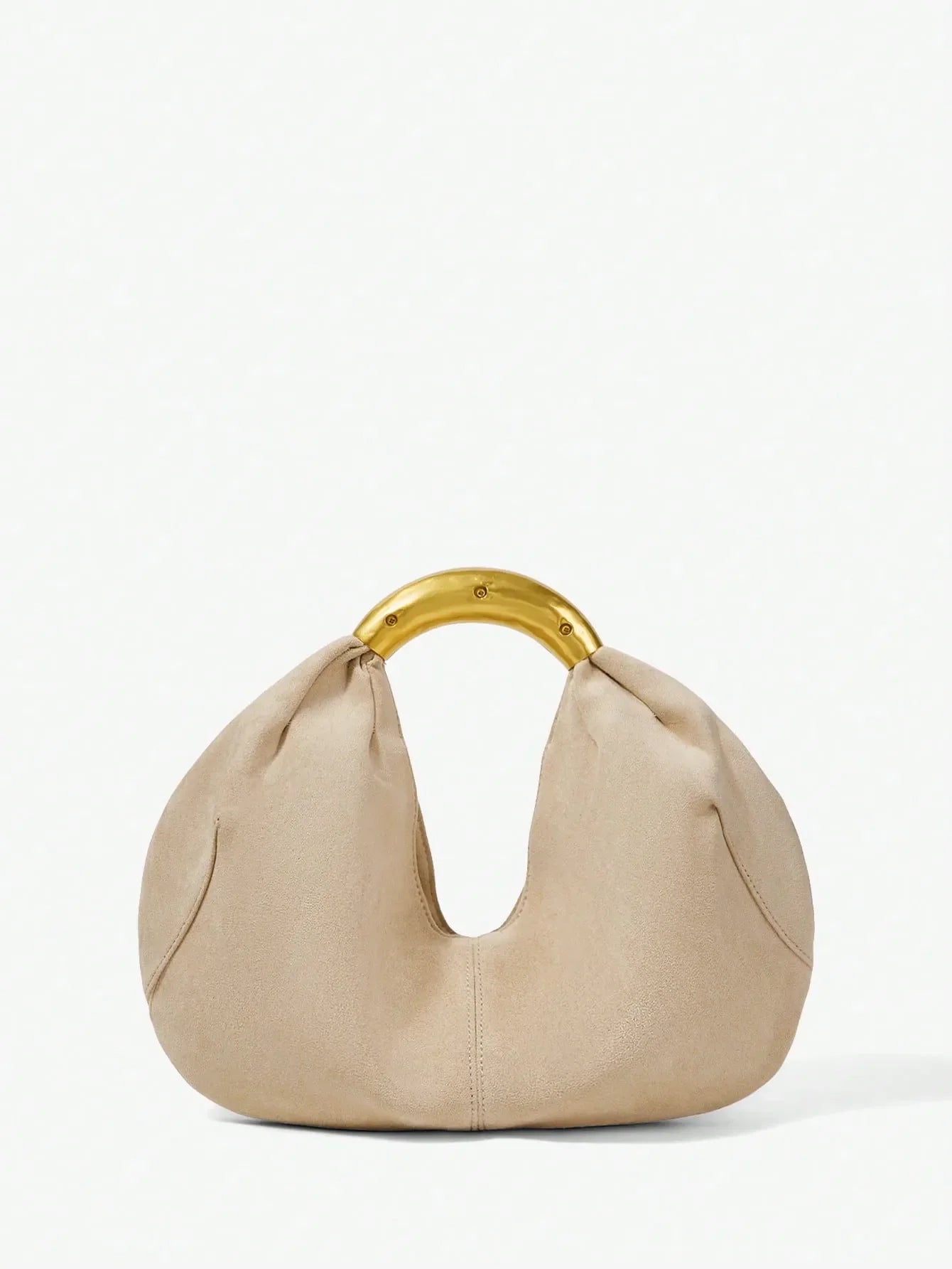 Shein - Maija Ladies, Women Top Handle Bags, Suede, Suede Bag - Apricot