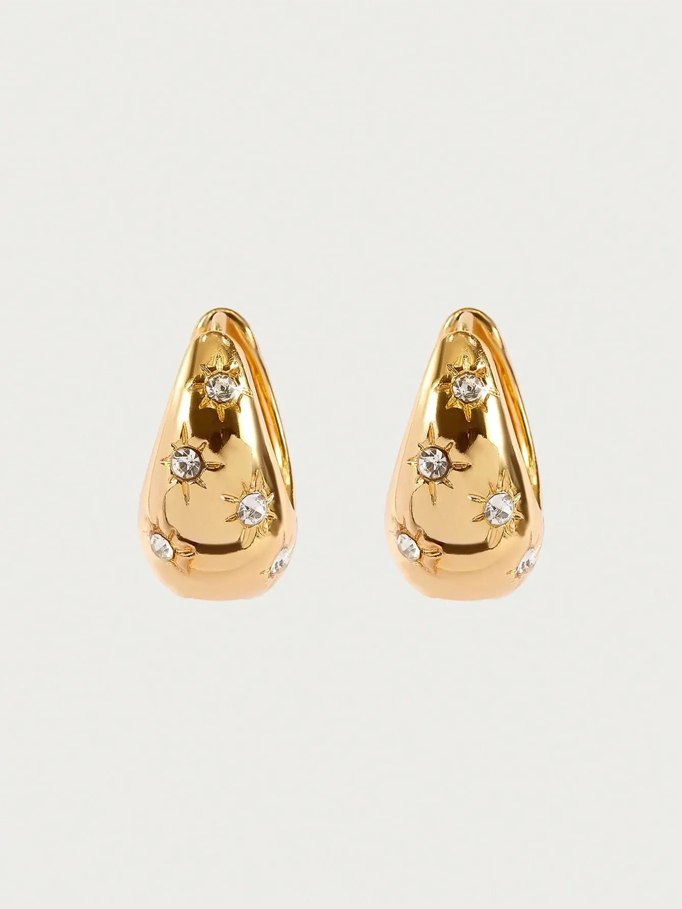 Shein - Glisma 1Pair Fashion Rhinestone Decor Earrings For Women
