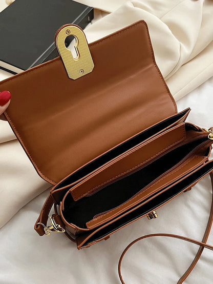Shein - Fashionable Minimalist Casual Small Square Bag, Buckle Decor