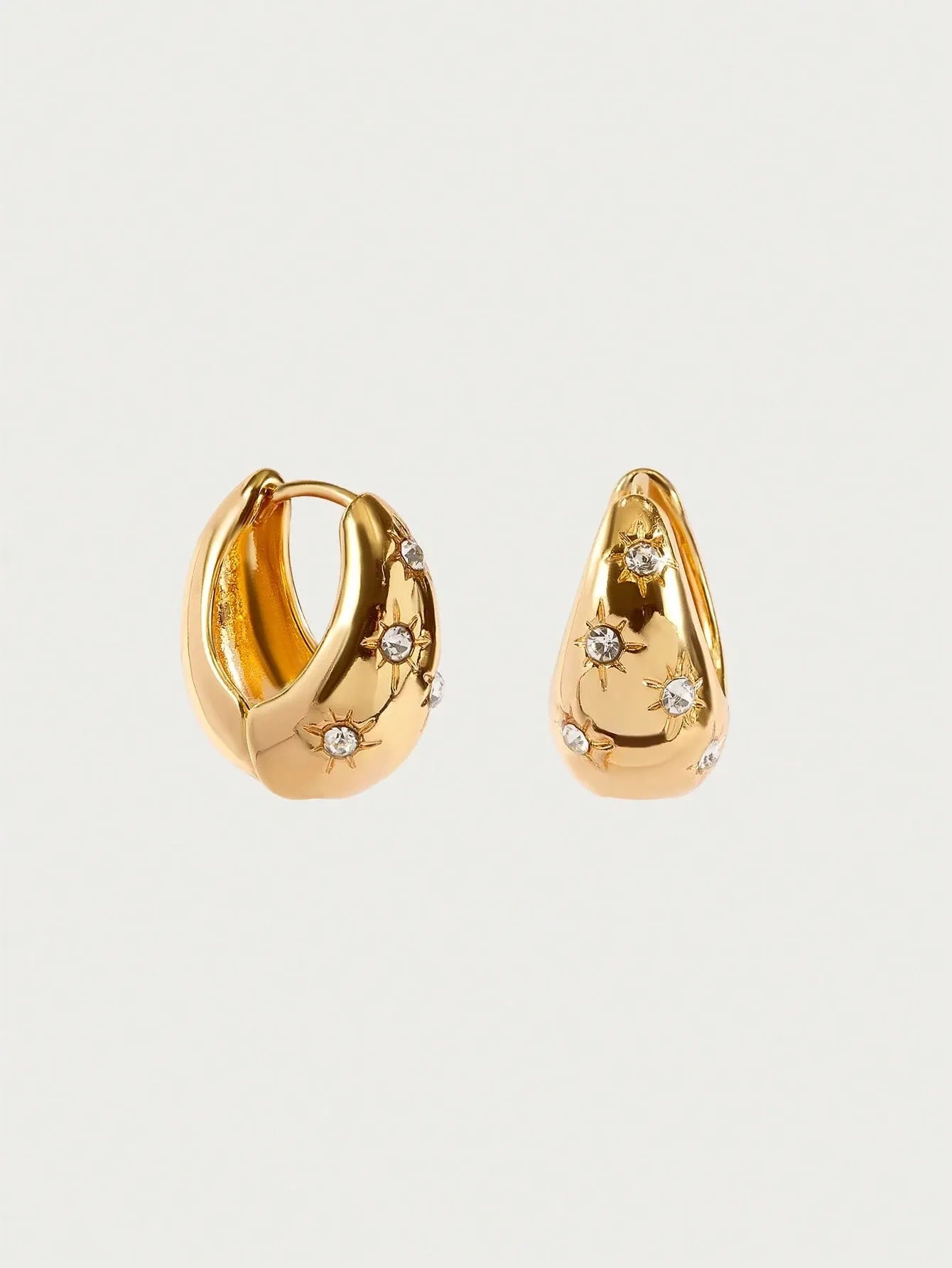 Shein - Glisma 1Pair Fashion Rhinestone Decor Earrings For Women