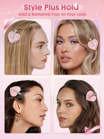SHEGLAM Hair Cupid'S Charm Crystal Hair Clip,Pink Hair Clip (1 Pc)