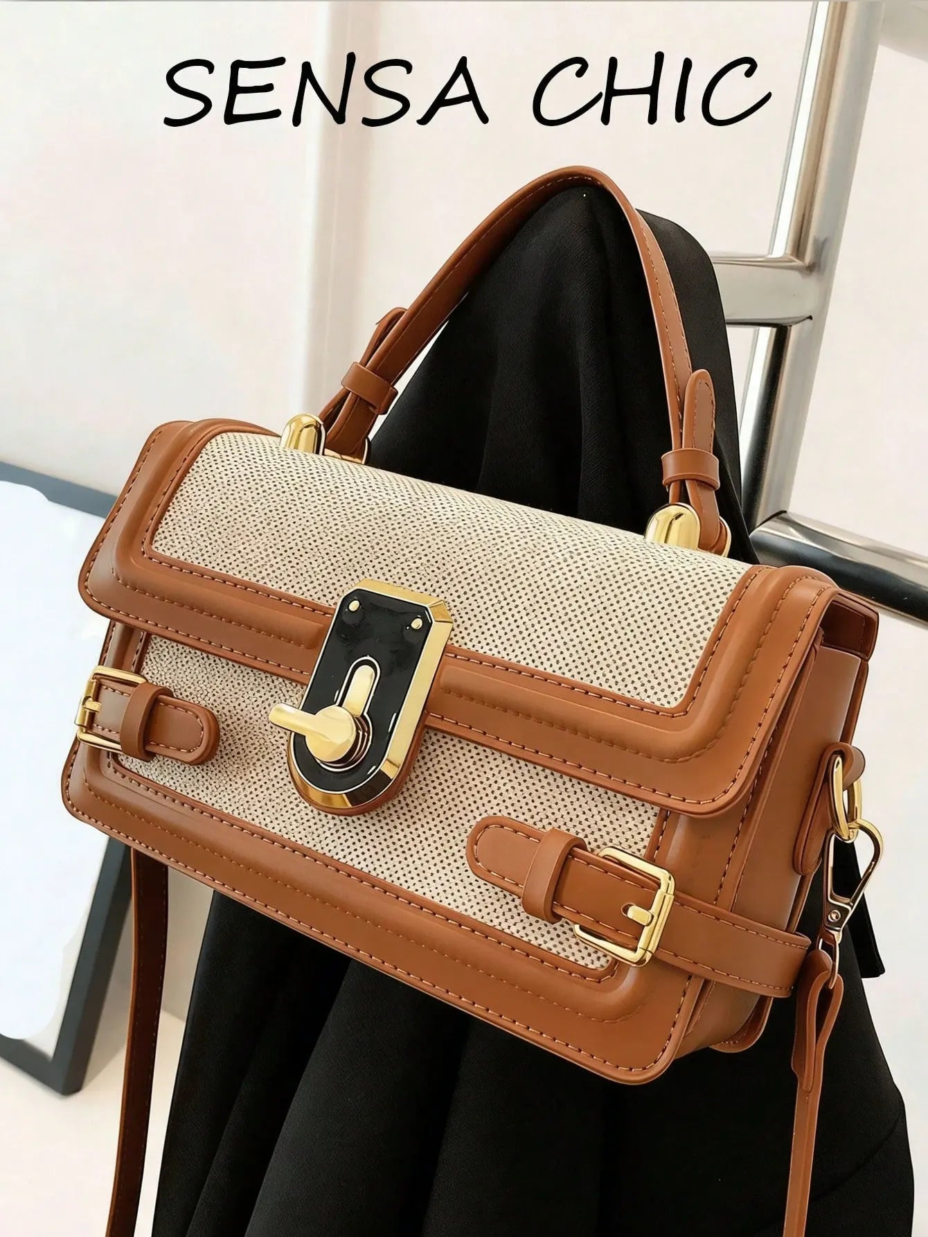 Shein - Fashionable Minimalist Casual Small Square Bag, Buckle Decor