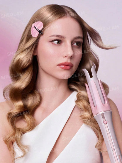 SHEGLAM Hair Cupid'S Charm One-Touch Instant Curler,Pink Automatic Curling Iron 32Mm Eu Plug