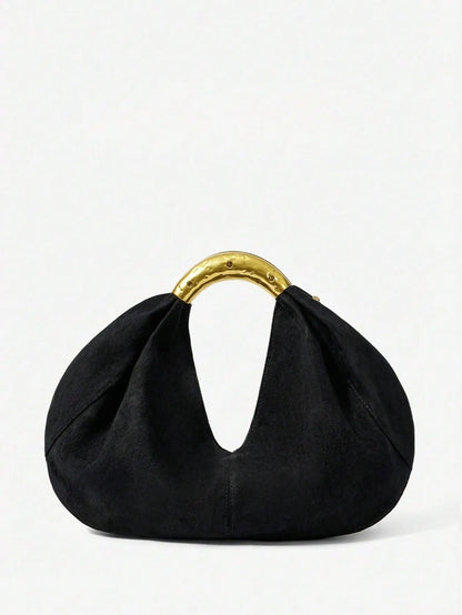 Shein - Maija Ladies, Women Top Handle Bags, Suede, Suede Bag - Black