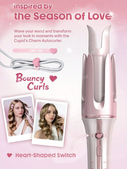 SHEGLAM Hair Cupid'S Charm One-Touch Instant Curler,Pink Automatic Curling Iron 32Mm Eu Plug