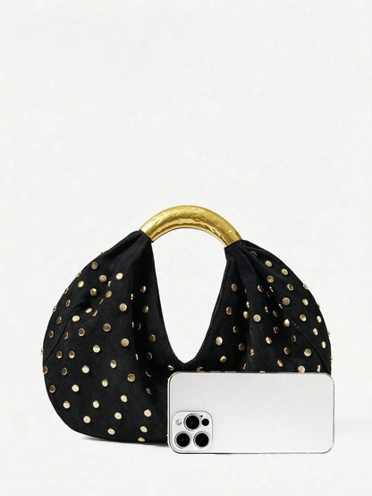 Shein - Maija Ladies, Women Top Handle Bags, Suede, Suede Bag - Black