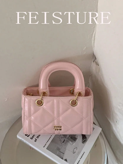 Shein - Pc Leather Rhombus Pattern Mini Handbag, Casual Party Women Shoulder Crossbody Bag