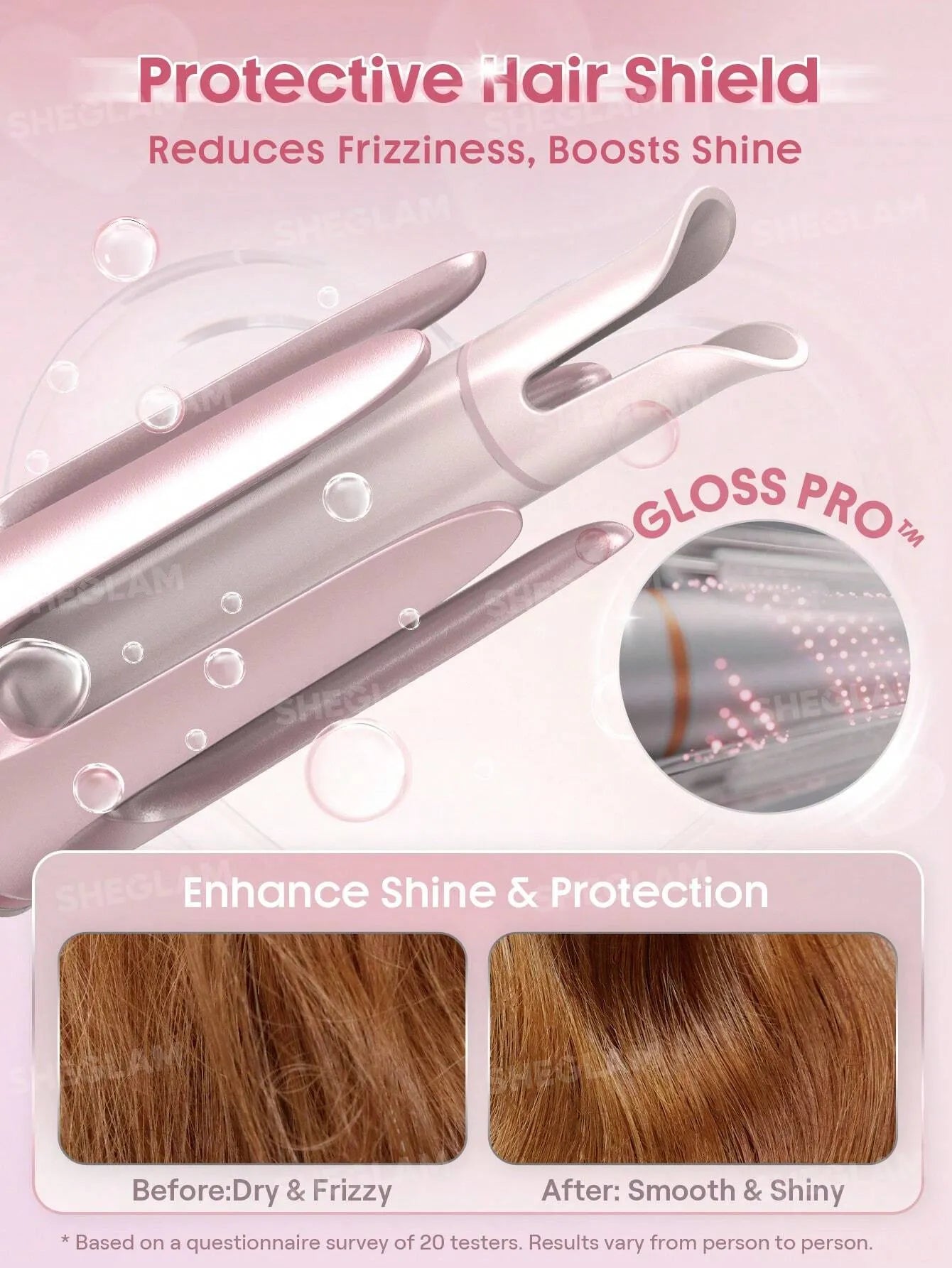 SHEGLAM Hair Cupid'S Charm One-Touch Instant Curler,Pink Automatic Curling Iron 32Mm Eu Plug