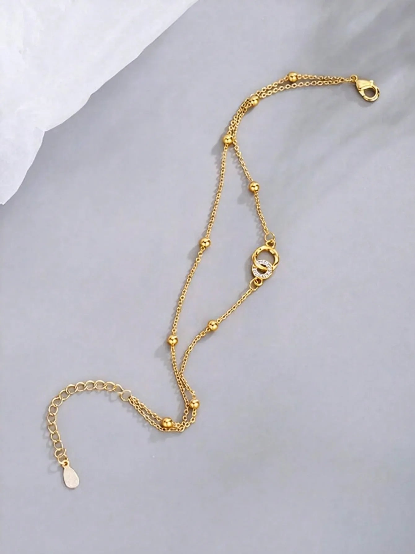 Shein - 1Pc Luxury Elegant Double-Layer Circular Clasp Bracelet