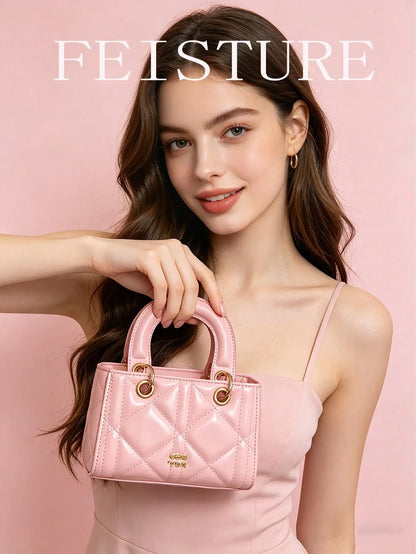 Shein - Pc Leather Rhombus Pattern Mini Handbag, Casual Party Women Shoulder Crossbody Bag