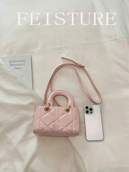 Shein - Pc Leather Rhombus Pattern Mini Handbag, Casual Party Women Shoulder Crossbody Bag