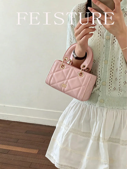 Shein - Pc Leather Rhombus Pattern Mini Handbag, Casual Party Women Shoulder Crossbody Bag