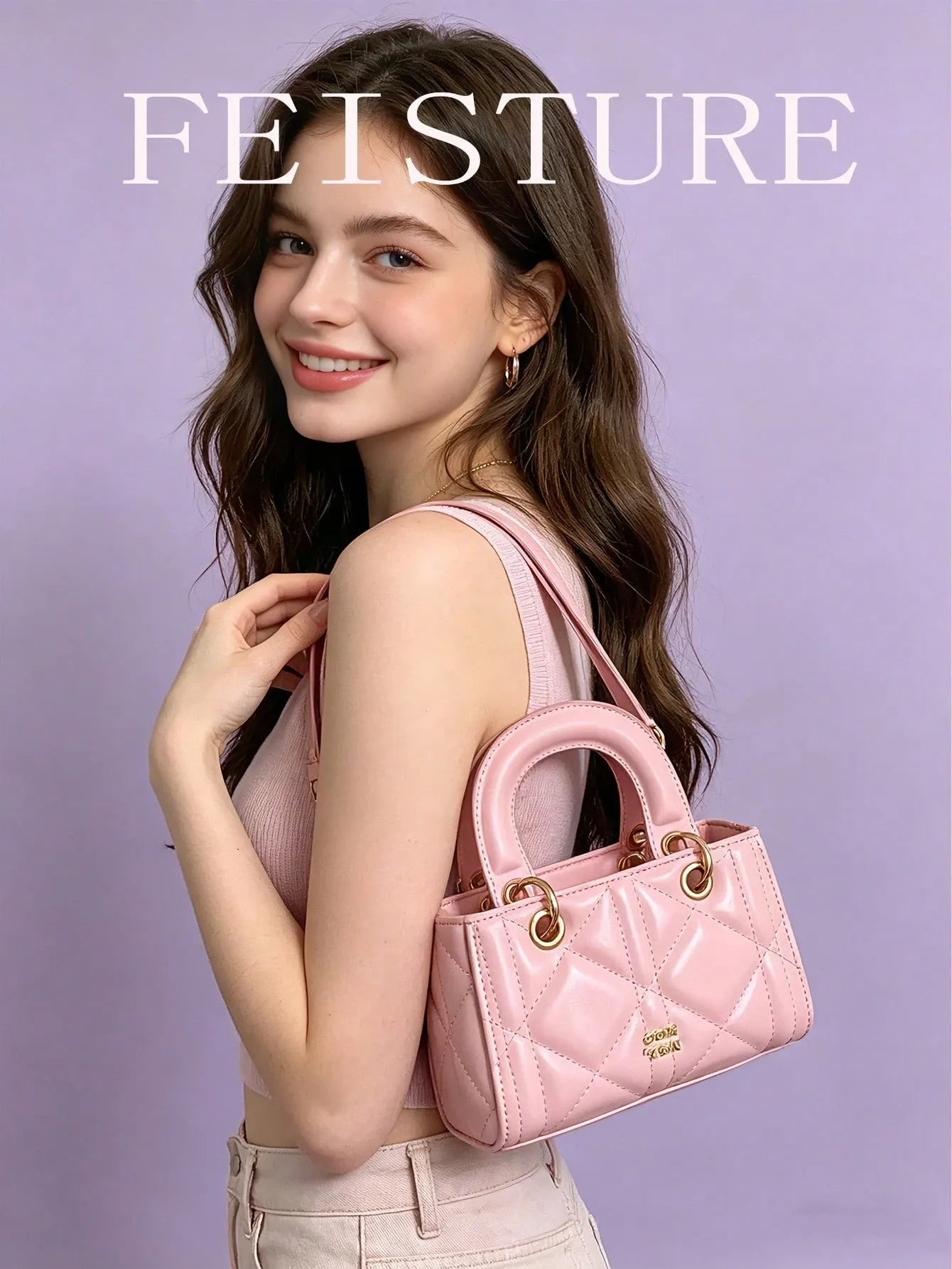 Shein - Pc Leather Rhombus Pattern Mini Handbag, Casual Party Women Shoulder Crossbody Bag