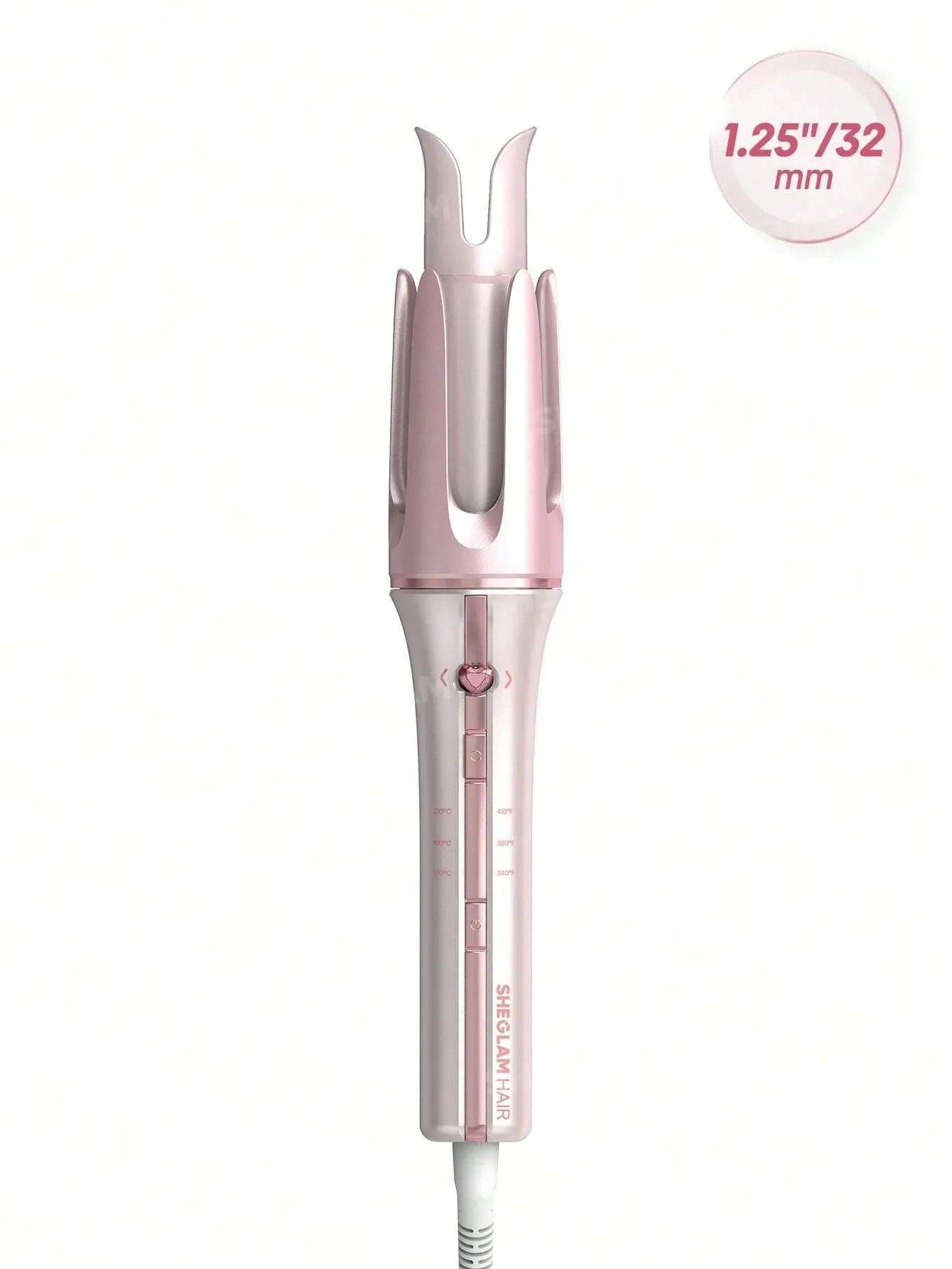 SHEGLAM Hair Cupid'S Charm One-Touch Instant Curler,Pink Automatic Curling Iron 32Mm Eu Plug
