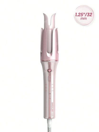 SHEGLAM Hair Cupid'S Charm One-Touch Instant Curler,Pink Automatic Curling Iron 32Mm Eu Plug