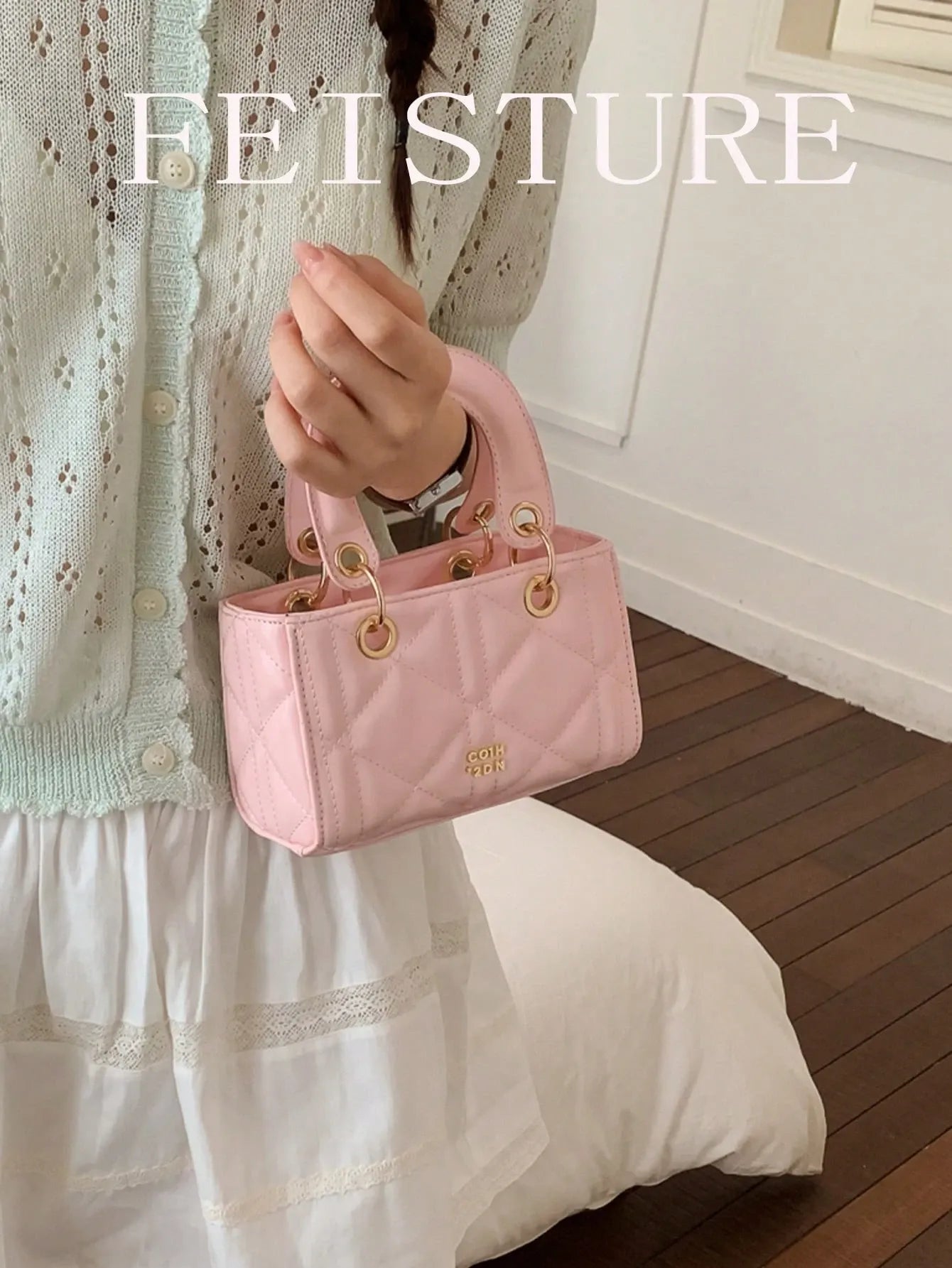 Shein - Pc Leather Rhombus Pattern Mini Handbag, Casual Party Women Shoulder Crossbody Bag