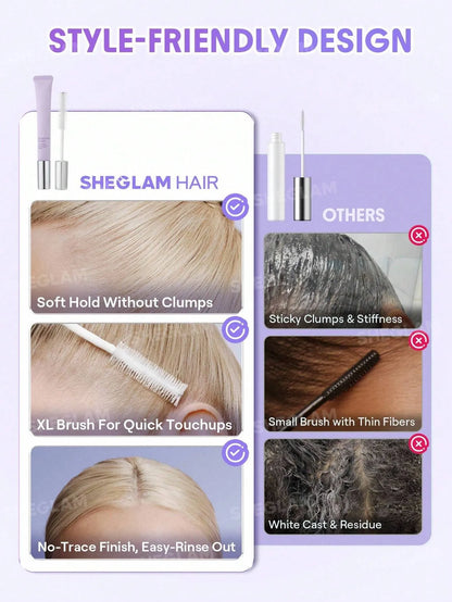 SHEGLAM Hair On The Glow Style Keeper Hair Mascara, Frizz & Flyaway Hair Taming Wand
