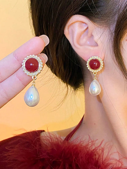 Shein - 5pcs/Set Korean Minimalist Faux Pearl Heart Wrap Earrings Exquisite Elegant Earring Set Valentines,Mom,Mother,Mother's Day,Gift