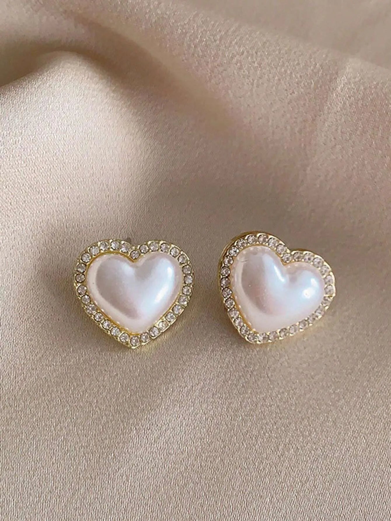 Shein - 5pcs/Set Square Pearl Stud Earrings, Niche Pearl Jewelry Set For Women