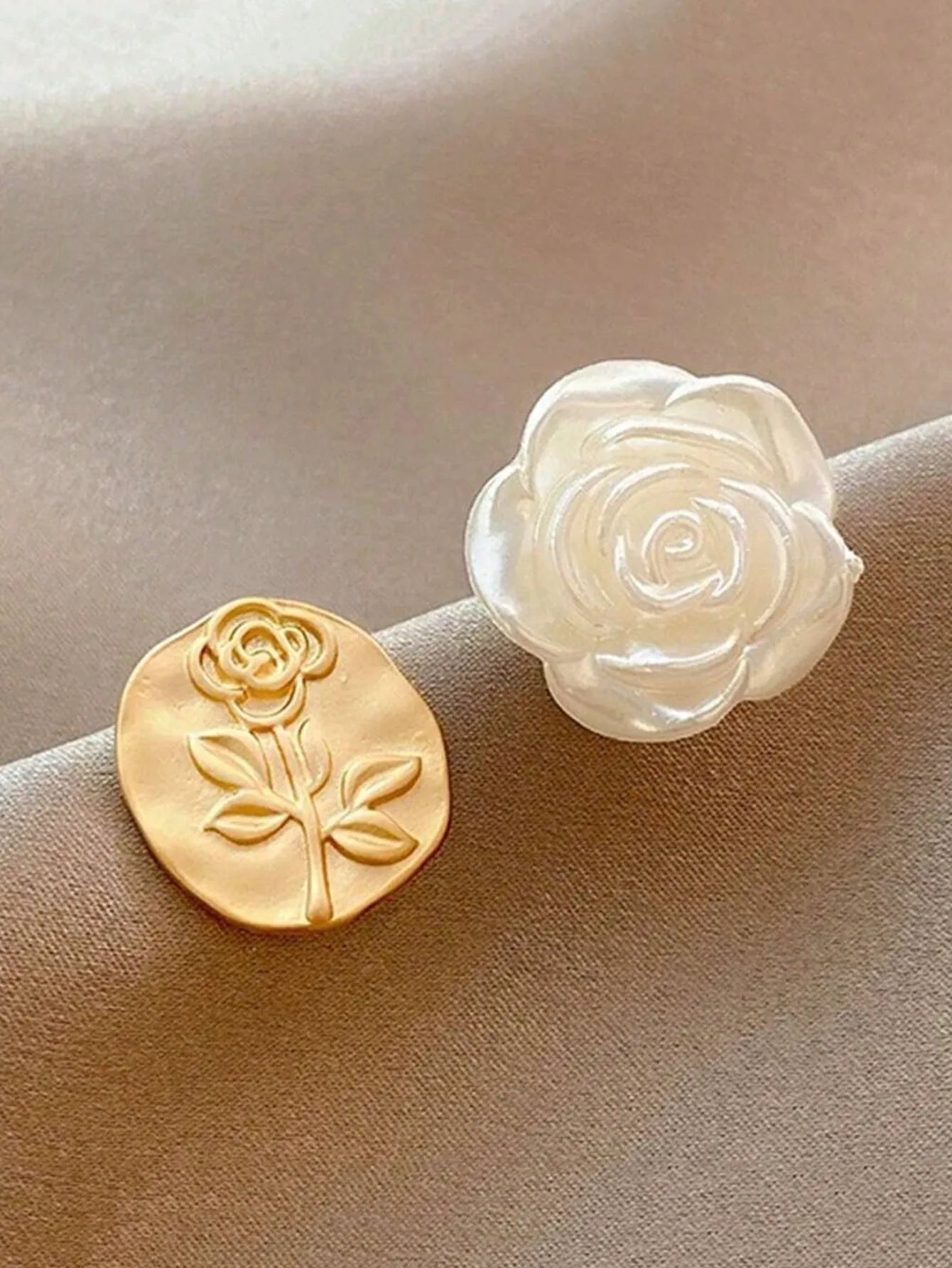 Shein - 5pcs/Set Simple Square Faux Pearl Floral Rhinestone Earrings, Minimalist Elegant Geometric Stud Earrings Set