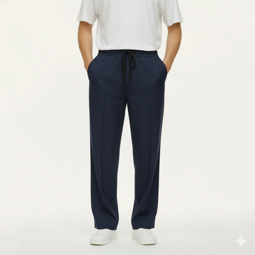Emerce Pleated Trouser - NAVY BLUE