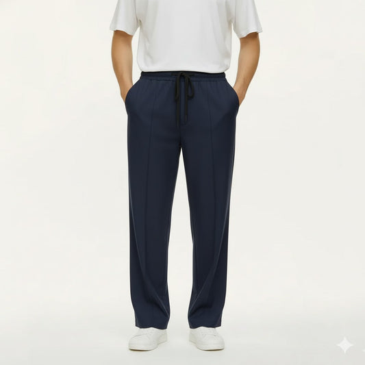 Emerce Pleated Trouser - NAVY BLUE